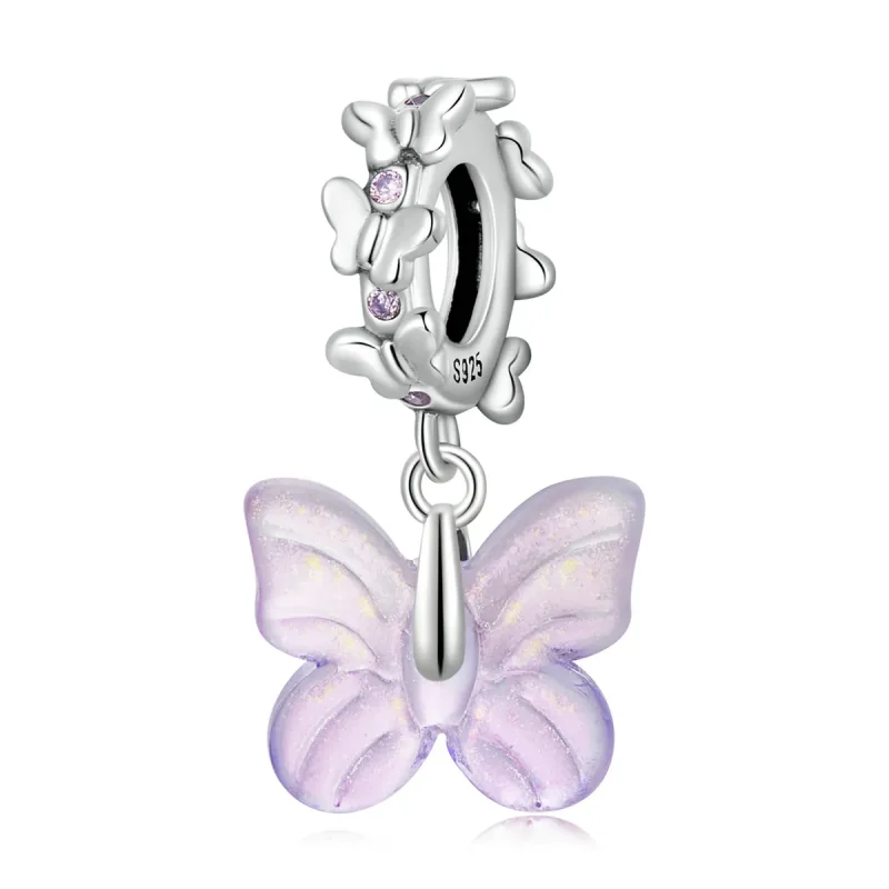 (image for) PANDORA Style Glass Butterfly Dangle Charm - SCC2087 - Product Image