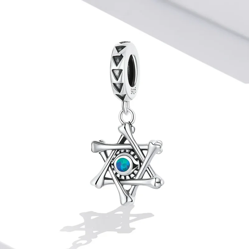 (image for) PANDORA Style Hexagram Devil Eye Dangle Charm - SCC2174 - View 2