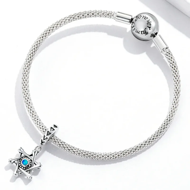 (image for) PANDORA Style Hexagram Devil Eye Dangle Charm - SCC2174 - View 3