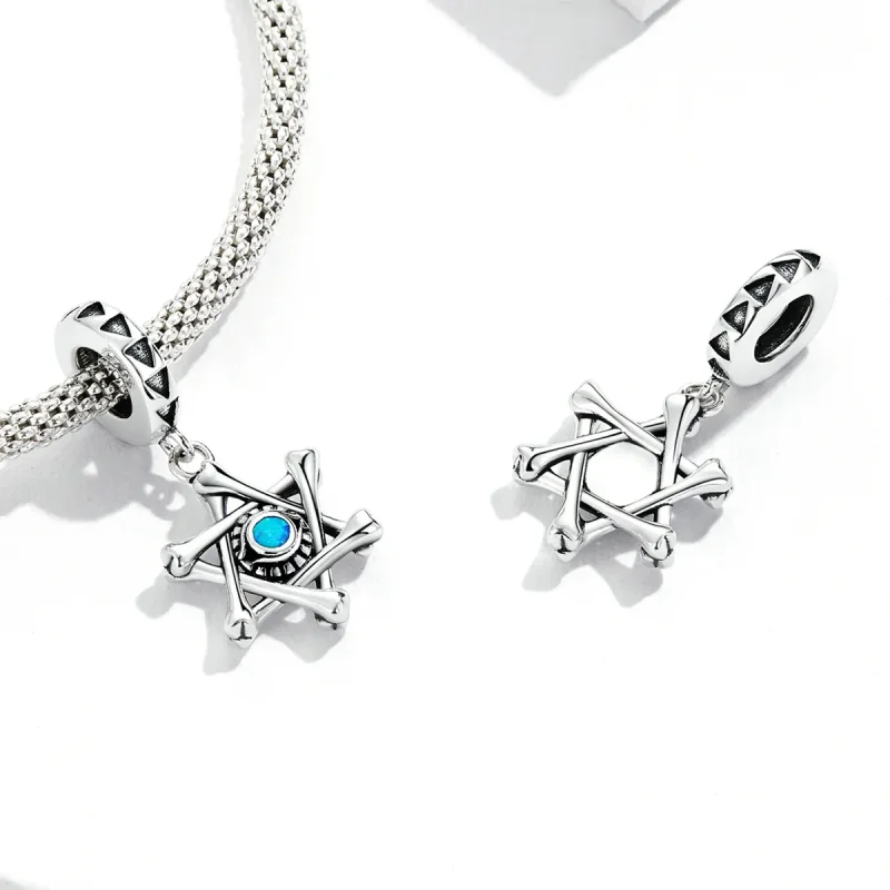 (image for) PANDORA Style Hexagram Devil Eye Dangle Charm - SCC2174 - View 4