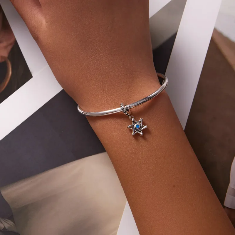 (image for) PANDORA Style Hexagram Devil Eye Dangle Charm - SCC2174 - View 5