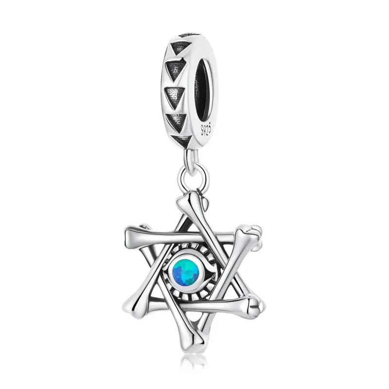 (image for) PANDORA Style Hexagram Devil Eye Dangle Charm - SCC2174 - Product Image