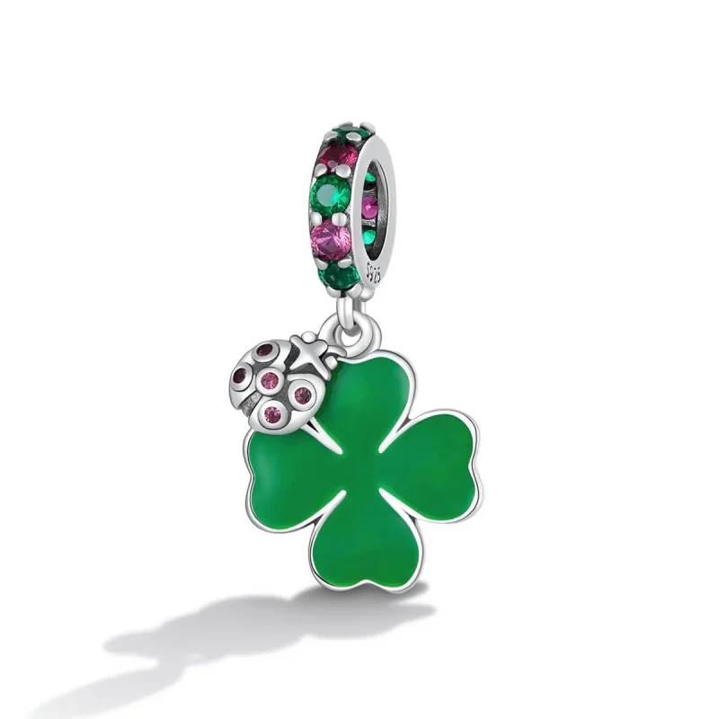 (image for) PANDORA Style Ladybug Clover Dangle Charm - SCC2187 - View 2