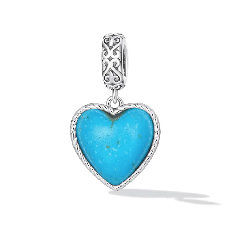 (image for) PANDORA Style Love Turquoise Dangle Charm - SCC2227 - View 2