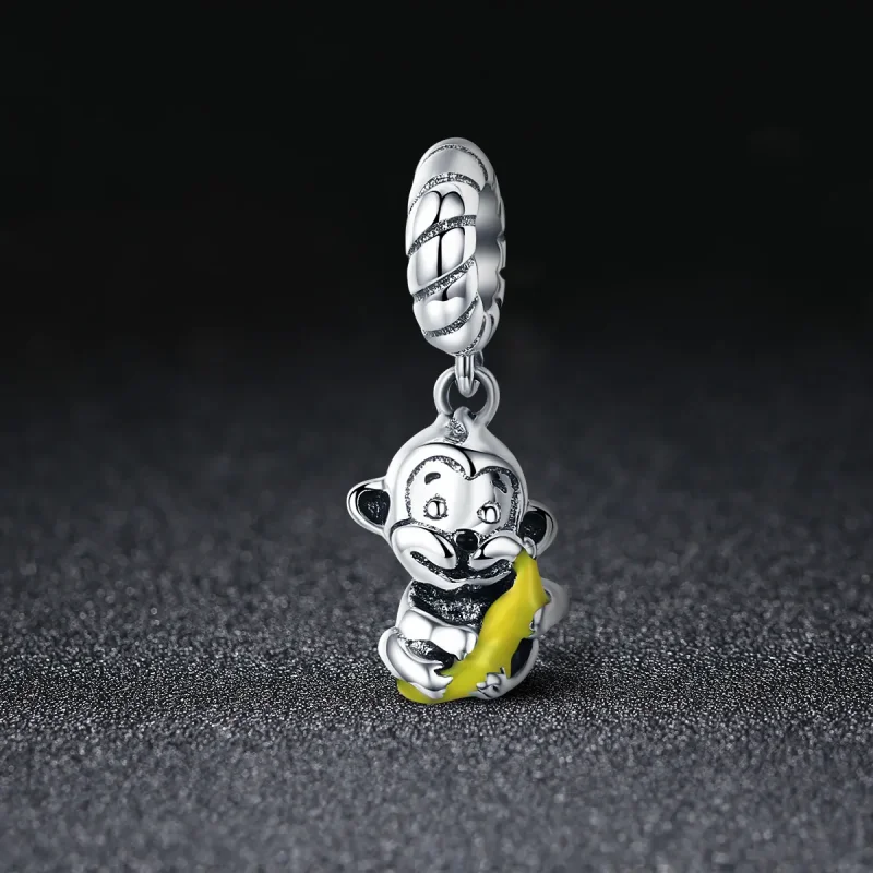 (image for) PANDORA Style Monkey Holding Banana Dangle Charm - SCC520 - View 2