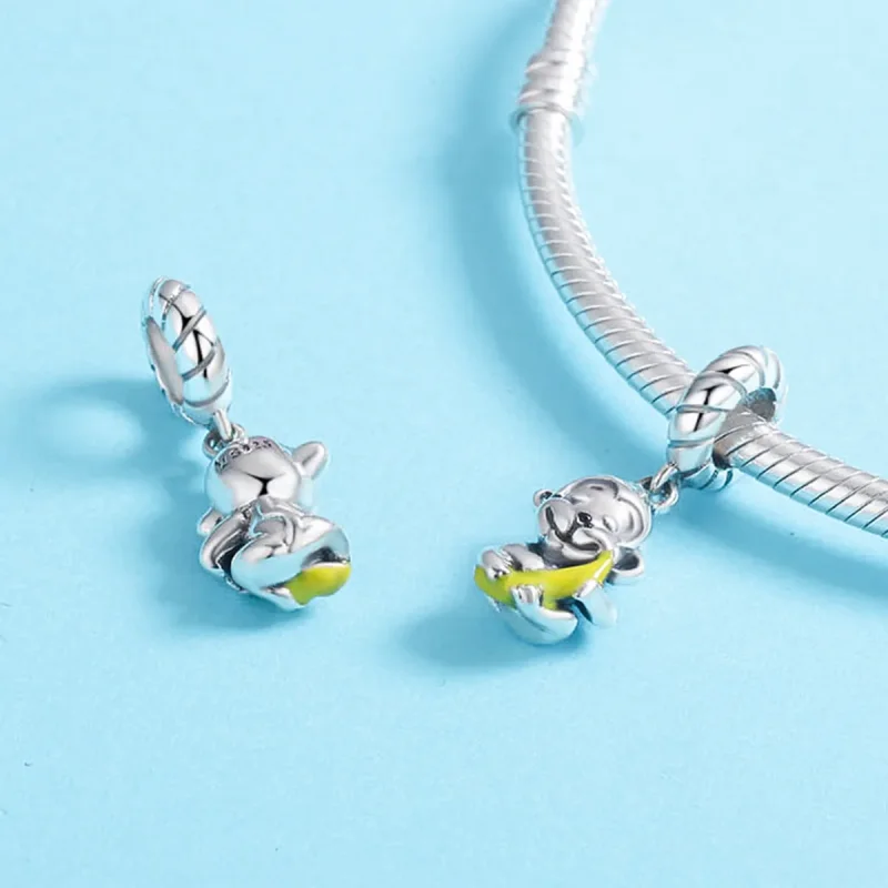 (image for) PANDORA Style Monkey Holding Banana Dangle Charm - SCC520 - View 5
