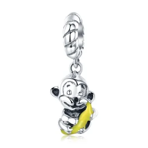 (image for) PANDORA Style Monkey Holding Banana Dangle Charm - SCC520