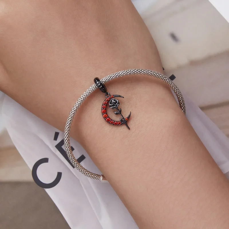 (image for) PANDORA Style Moon Rose Dangle Charm - SCC2384 - View 5