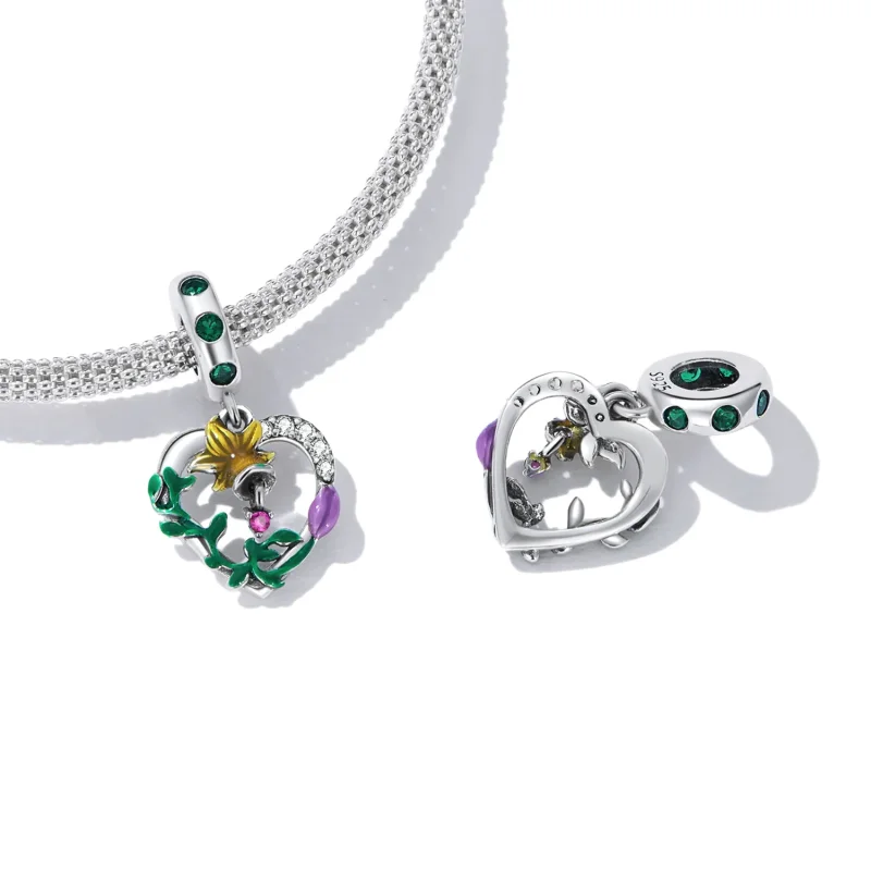 (image for) PANDORA Style Openwork Love Flowers Dangle Charm - SCC2249 - View 4