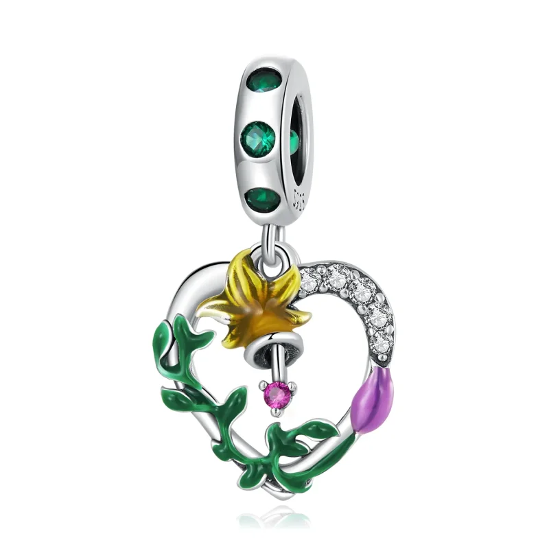 (image for) PANDORA Style Openwork Love Flowers Dangle Charm - SCC2249 - Product Image
