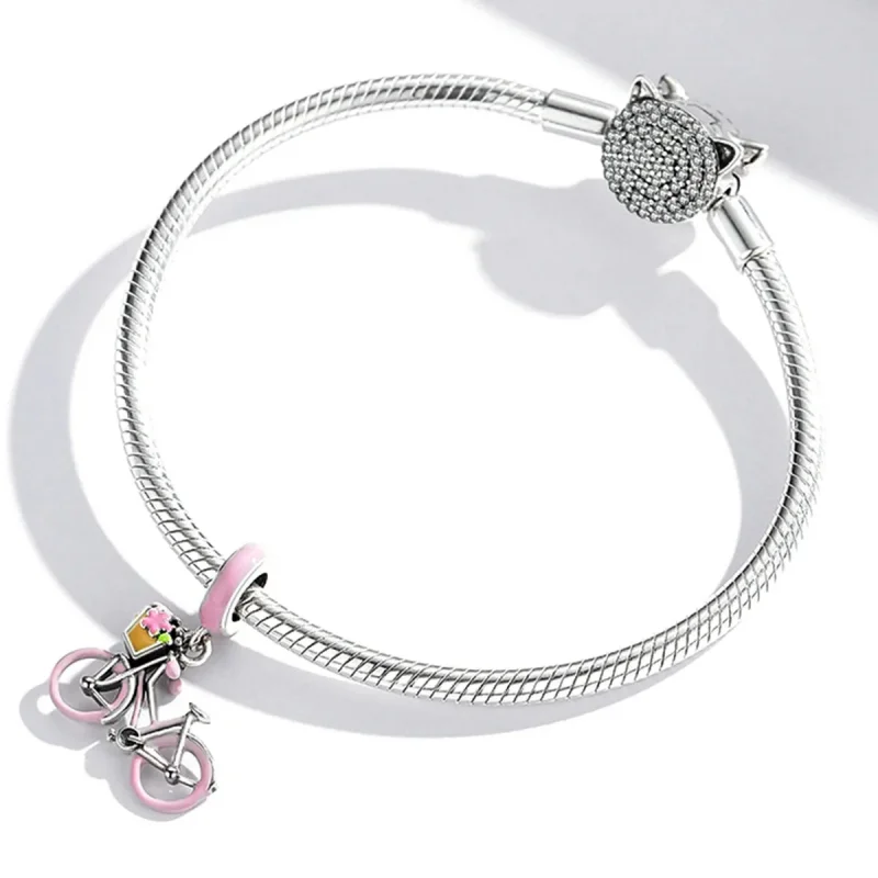 (image for) PANDORA Style Pink Bicycle Dangle Charm - SCC1975 - View 3