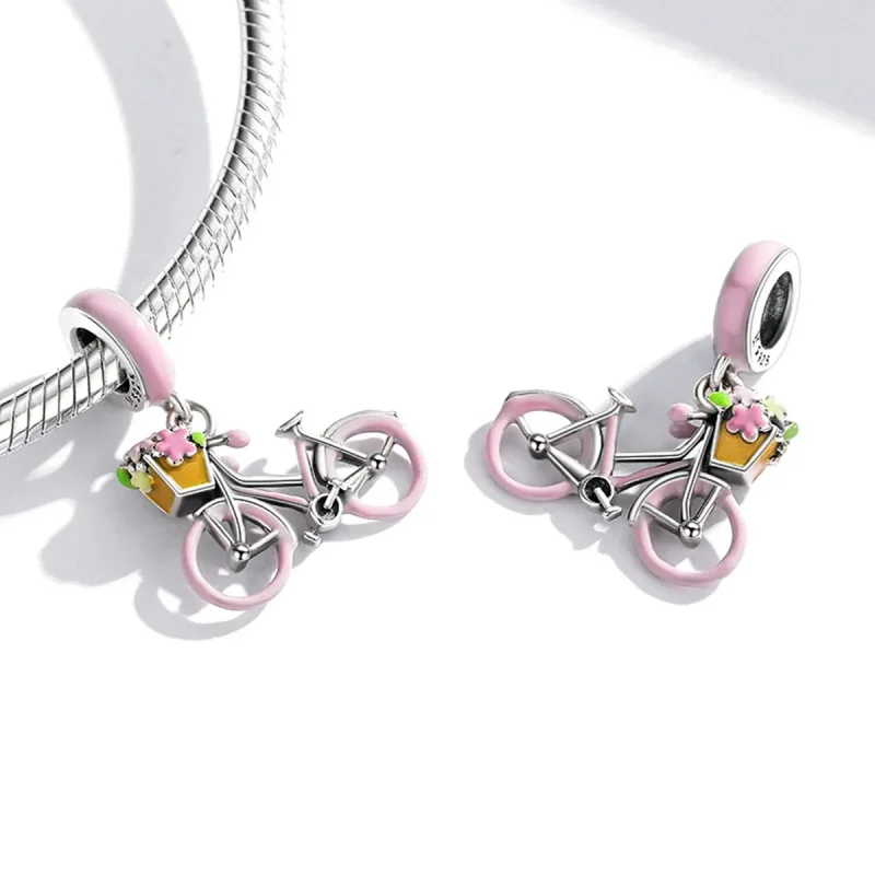 (image for) PANDORA Style Pink Bicycle Dangle Charm - SCC1975 - View 4