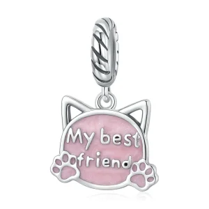 (image for) PANDORA Style Pink Cat Dangle Charm - BSC519