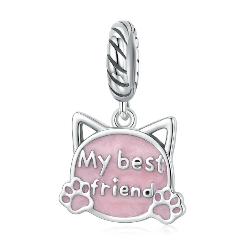 (image for) PANDORA Style Pink Cat Dangle Charm - BSC519 - Product Image