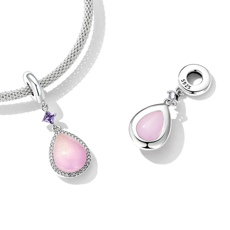 (image for) PANDORA Style Pink Water Drop Dangle Charm - SCC2272 - View 4