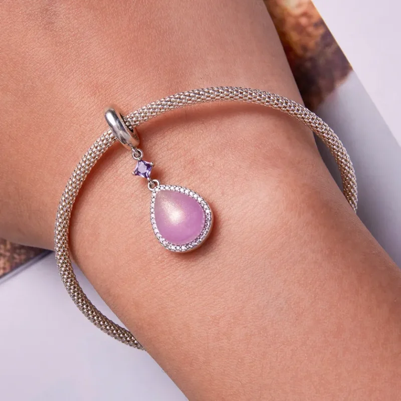 (image for) PANDORA Style Pink Water Drop Dangle Charm - SCC2272 - View 6