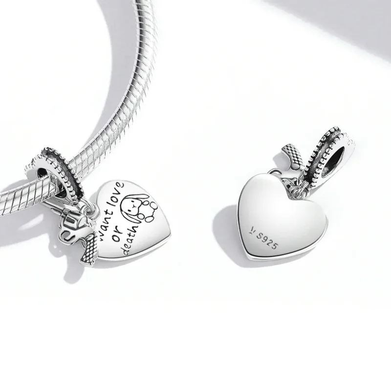 (image for) PANDORA Style Pistol Heart Dangle Charm - SCC1993 - View 4