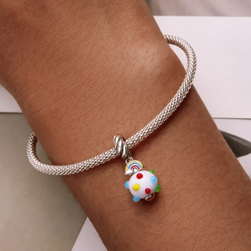 (image for) PANDORA Style Rainbow Glass Dangle Charm - SCC2225 - View 6