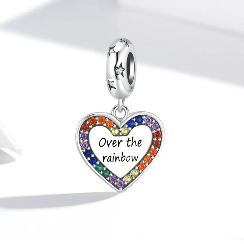 (image for) PANDORA Style Rainbow Heart Dangle Charm - SCC2146 - View 2