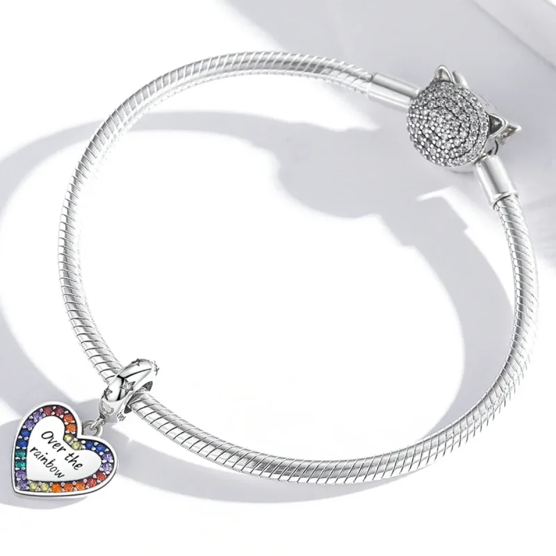 (image for) PANDORA Style Rainbow Heart Dangle Charm - SCC2146 - View 3