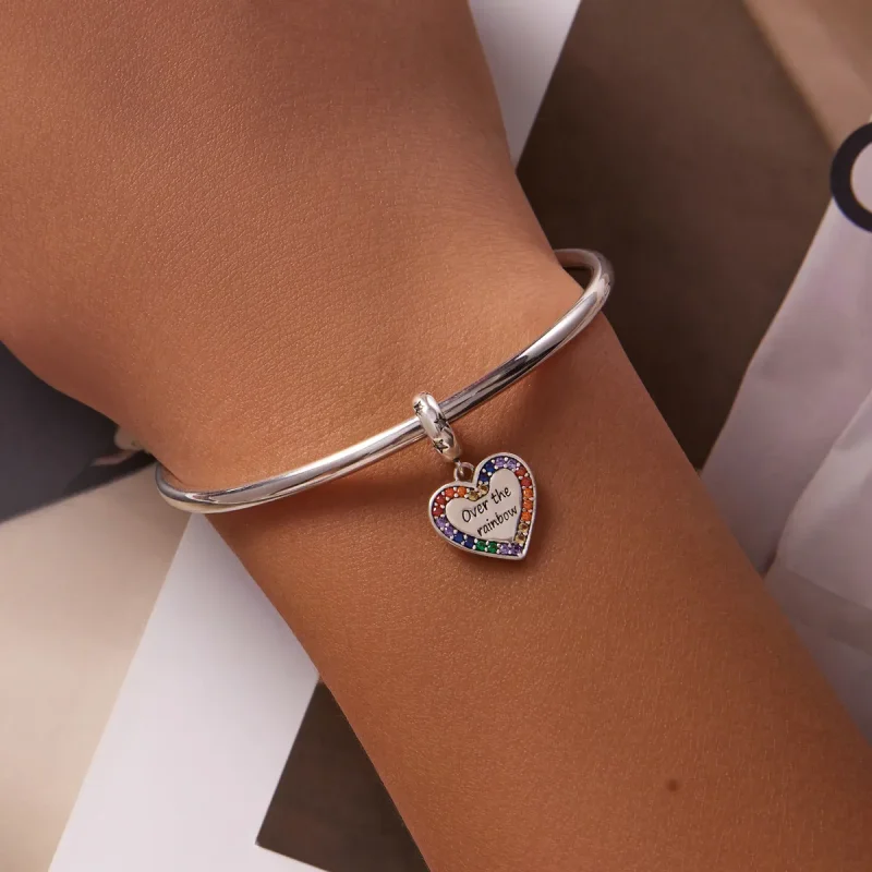 (image for) PANDORA Style Rainbow Heart Dangle Charm - SCC2146 - View 5