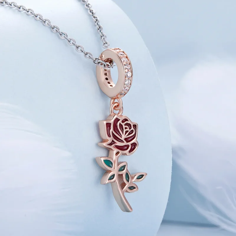 (image for) PANDORA Style Red Rose Dangle Charm - BSC642 - View 2