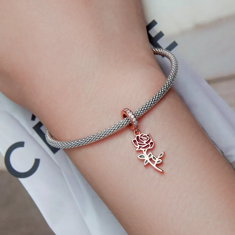 (image for) PANDORA Style Red Rose Dangle Charm - BSC642 - View 5