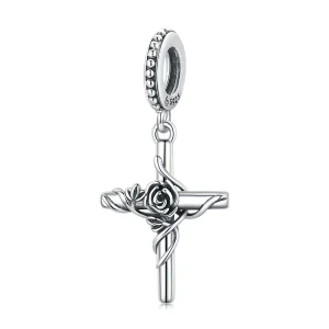 (image for) PANDORA Style Rose Cross Dangle Charm - BSC526