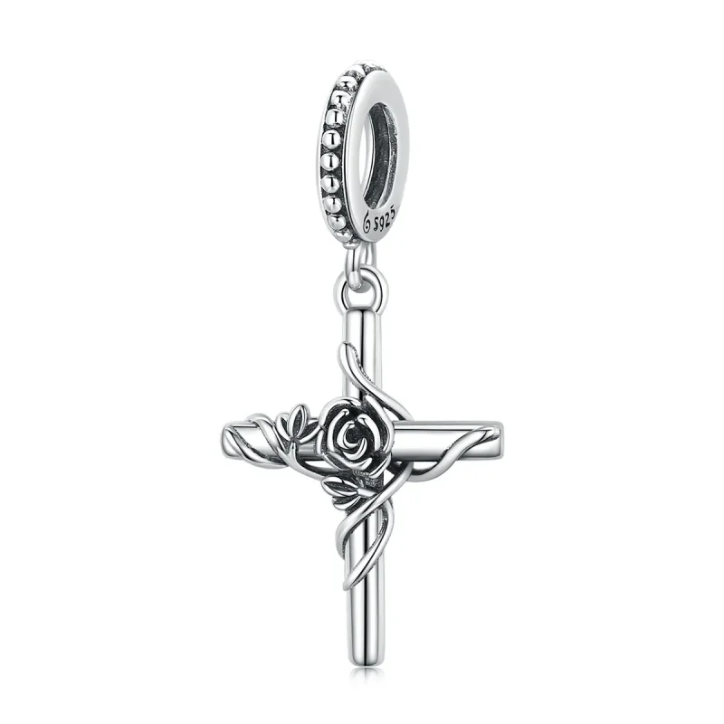 (image for) PANDORA Style Rose Cross Dangle Charm - BSC526 - Product Image