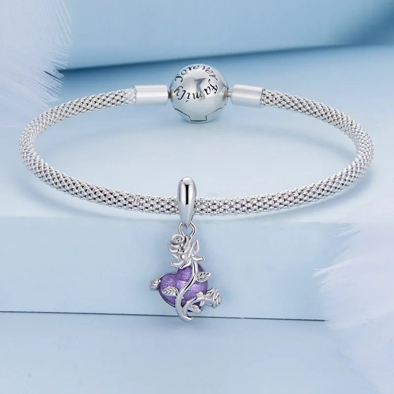 (image for) PANDORA Style Rose Heart Dangle Charm - BSC661 - View 3