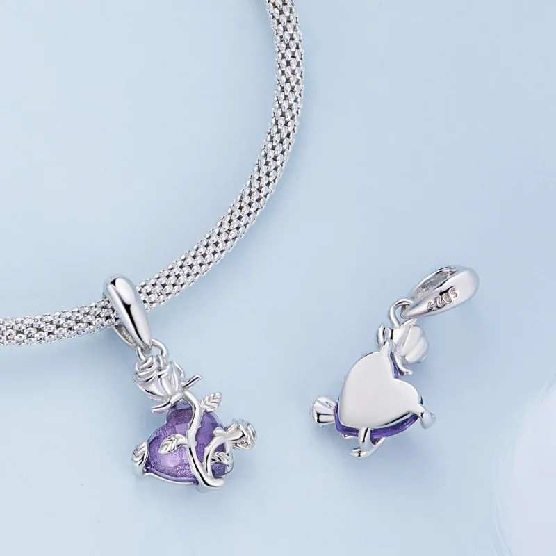 (image for) PANDORA Style Rose Heart Dangle Charm - BSC661 - View 4