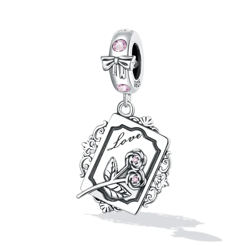 (image for) PANDORA Style Rose Invitation Dangle Charm - SCC2262 - View 2