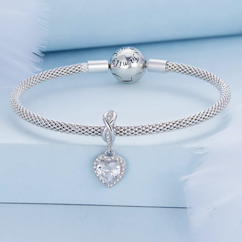 (image for) PANDORA Style Shining Heart Dangle Charm - BSC663 - View 3