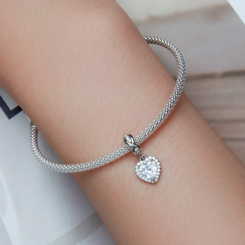 (image for) PANDORA Style Shining Heart Dangle Charm - BSC663 - View 5