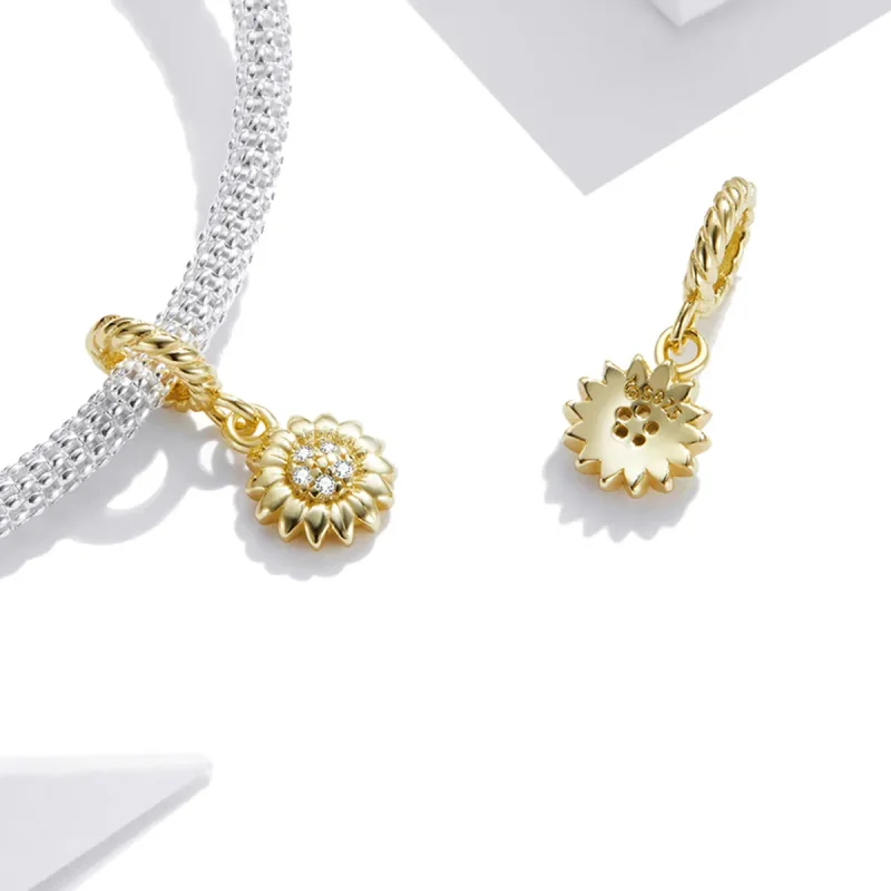 (image for) PANDORA Style Shining Sun Flower Dangle Charm - BSX002-L - View 4