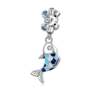 (image for) PANDORA Style Small Fish Spit Bubbles Dangle Charm - SCC2049