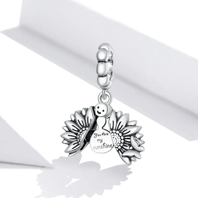 (image for) PANDORA Style Smiling Sunflower Dangle Charm - SCC1661 - View 2