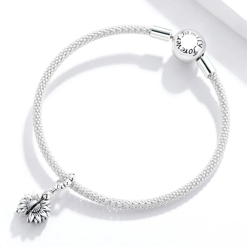 (image for) PANDORA Style Smiling Sunflower Dangle Charm - SCC1661 - View 3