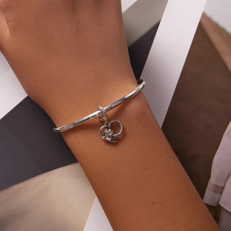 (image for) PANDORA Style Snake and Rose Heart Dangle Charm - SCC2134 - View 5