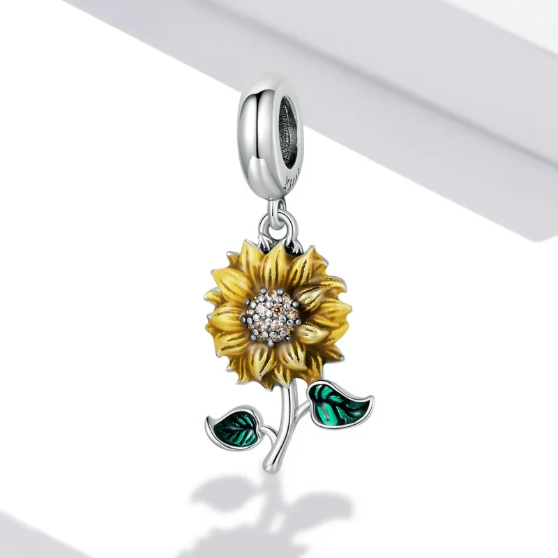 (image for) PANDORA Style Sunflower Dangle Charm - SCC2079 - View 2
