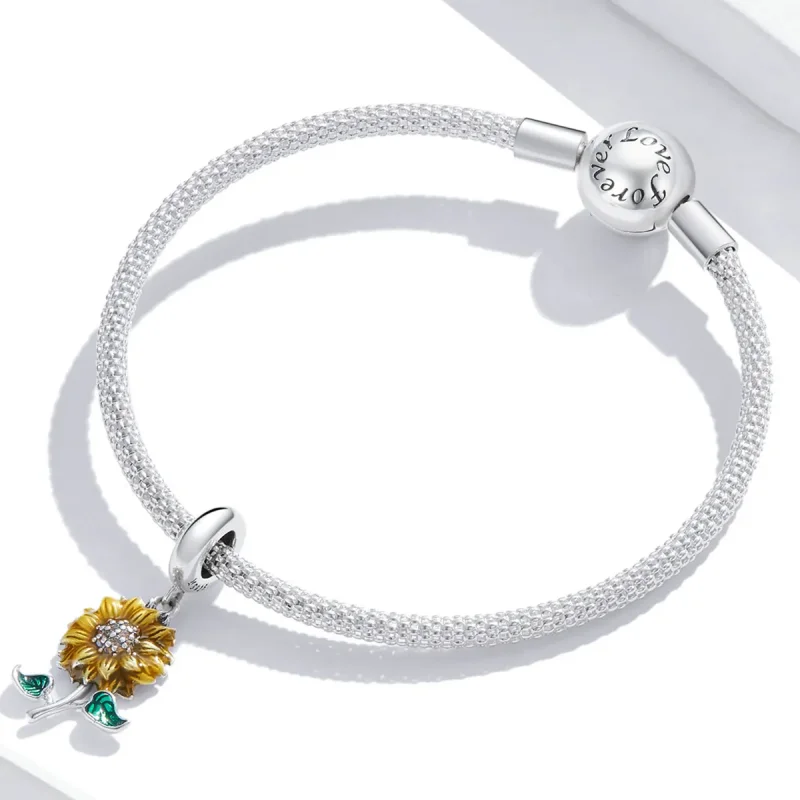 (image for) PANDORA Style Sunflower Dangle Charm - SCC2079 - View 3