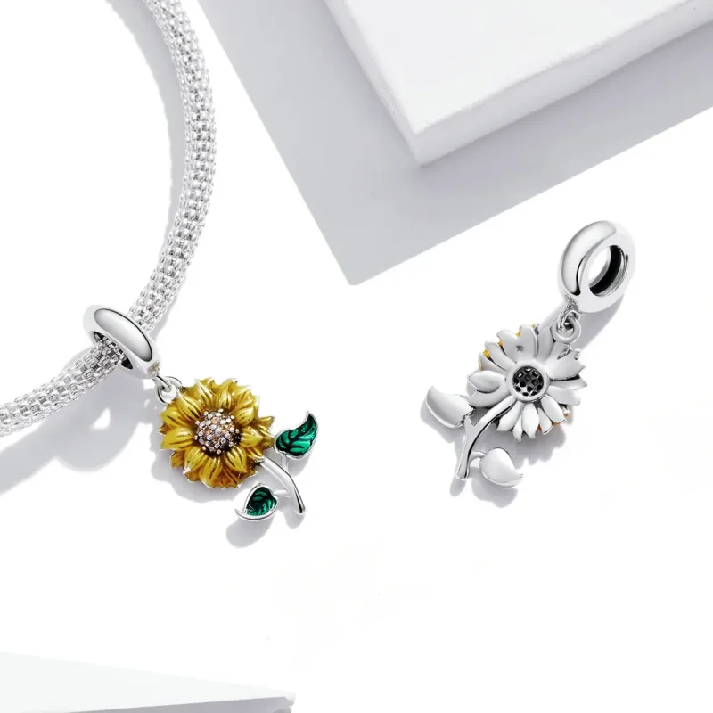 (image for) PANDORA Style Sunflower Dangle Charm - SCC2079 - View 4