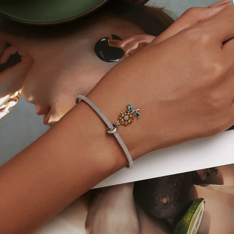 (image for) PANDORA Style Sunflower Dangle Charm - SCC2079 - View 5