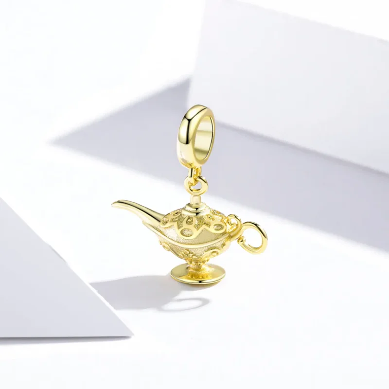 (image for) Pandora Style Dangle Charm, Golden Magic Lamp - SCC1819 - View 2