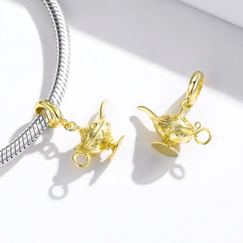 (image for) Pandora Style Dangle Charm, Golden Magic Lamp - SCC1819 - View 4