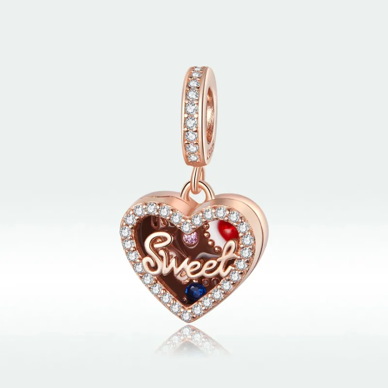 (image for) Pandora Style Rose Gold Dangle Charm, Chocolate Gift Box - SCC1670 - Product Image