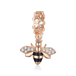 (image for) Pandora Style Rose Gold Dangle Charm, Little Bee - BSC370