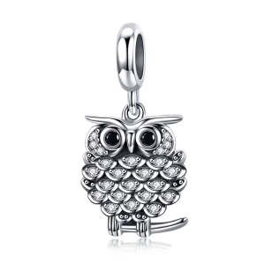 (image for) Pandora Style Silver Bangle Charm, A Budding Owl - SCC949