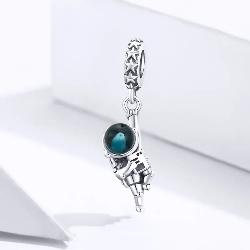 (image for) Pandora Style Silver Bangle Charm, Astronaut - BSC202 - View 2