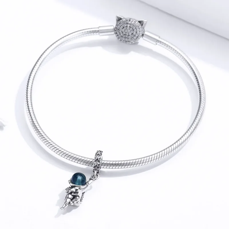 (image for) Pandora Style Silver Bangle Charm, Astronaut - BSC202 - View 3